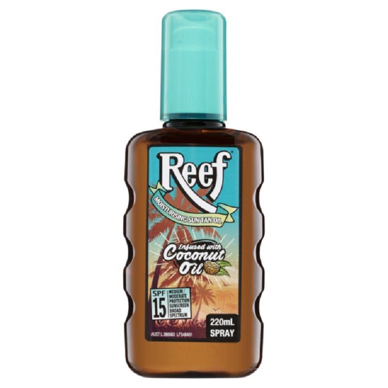 Reef Sun Tan Coconut Oil SPF15 220mL  April 2024