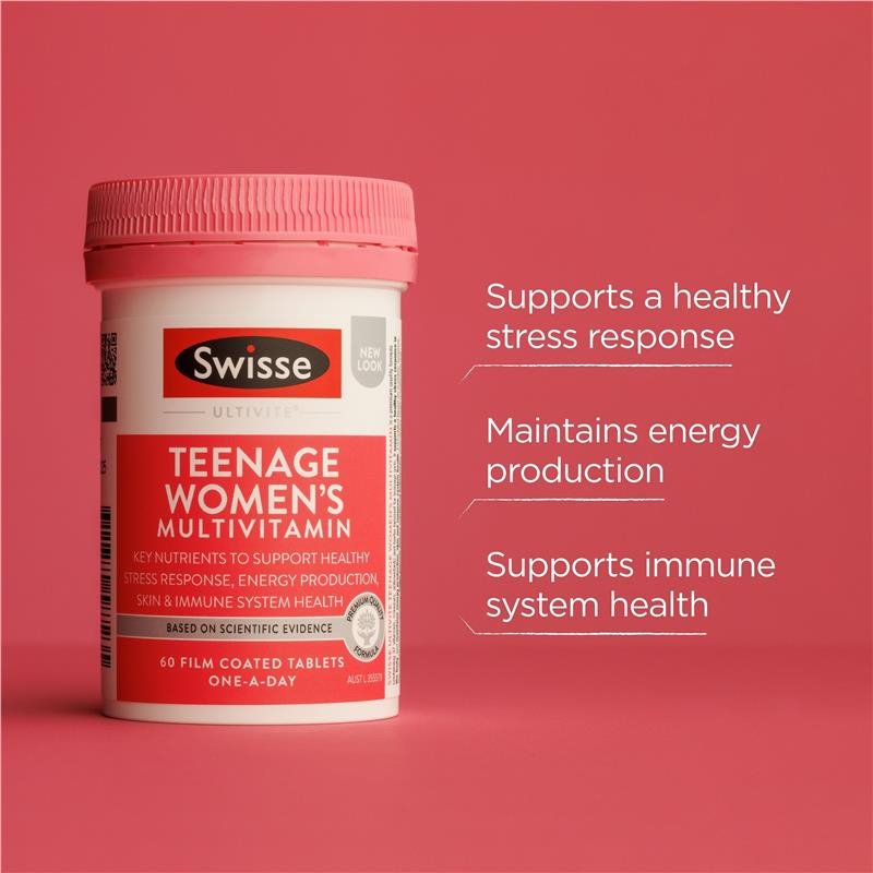 [Expiry: 02/2027] Swisse Ultivite Teenage Women's Multivitamin 60 Tablets