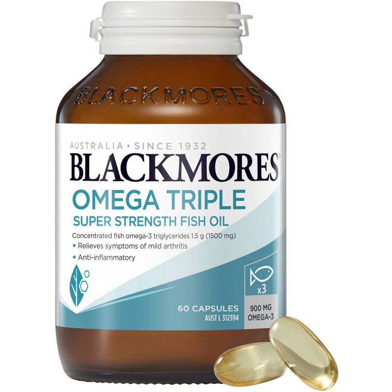 [Expiry: 04/2027] Blackmores Omega Triple Concentration Fish Oil 60 Capsules