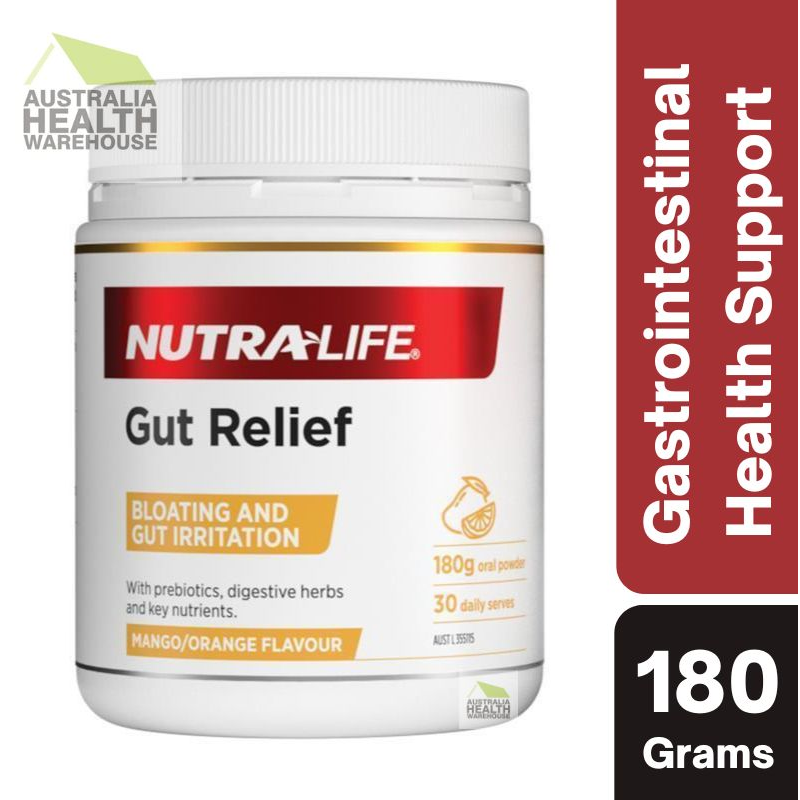 [Expiry: 01/2027] Nutra-Life Gut Relief Mango/Orange Flavour 180g