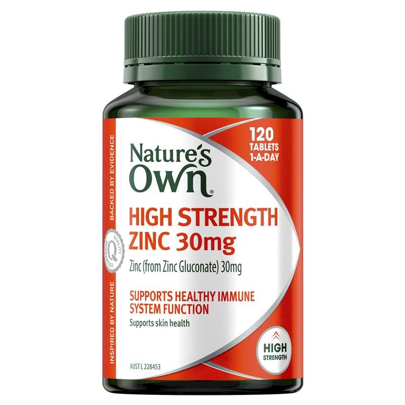 [Expiry: 02/2026] Nature's Own High Strength Zinc 30mg 120 Tablets