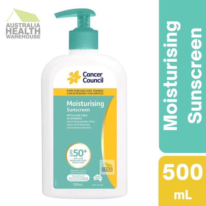 [Expiry: 07/2026] Cancer Council Moisturising Pump Sunscreen SPF 50+ 500mL