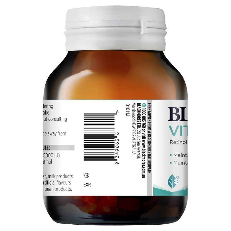 [CLEARANCE Expiry: 02/2025] Blackmores Vitamin A 5000IU 150 Capsules