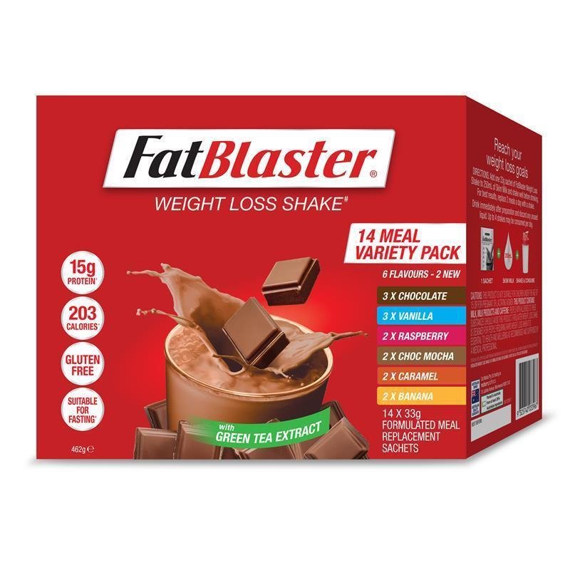 [CLEARANCE Expiry: 30/06/2024] Naturopathica Fatblaster Weight Loss Shake Variety Pack 14 x 33g Sachets