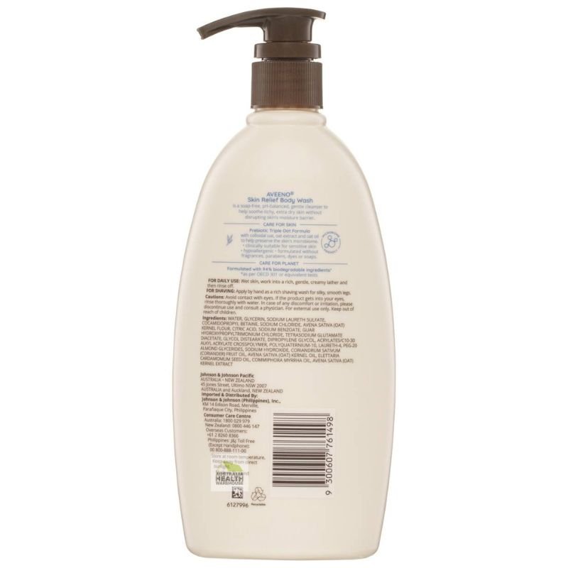 [Expiry: 02/2026] Aveeno Skin Relief Body Wash Fragrance Free 532mL