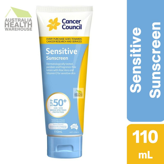 [Expiry: 05/2027] Cancer Council Sensitive Sunscreen SPF 50+ Tube 110mL