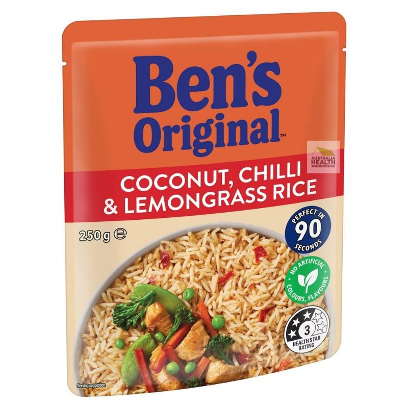 [CLEARANCE Expiry: 18/11/2024] Ben's Original Coconut, Chilli & Lemongrass Rice Microwave Rice Pouch 250g