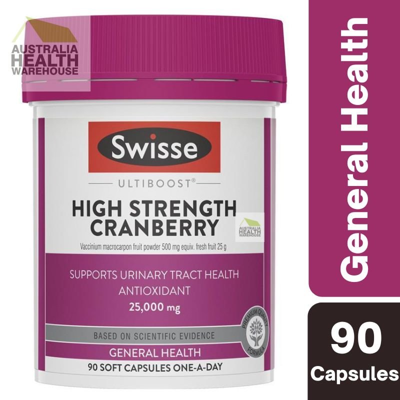 [CLEARANCE Expiry: 03/2025] Swisse Ultiboost High Strength Cranberry 25,000mg 90 Capsules