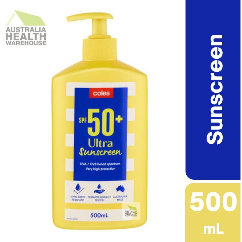 [Expiry: 11/2026] Coles SPF 50+ Ultra Sunscreen Pump 500mL