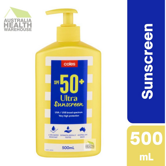 [Expiry: 11/2026] Coles SPF 50+ Ultra Sunscreen Pump 500mL