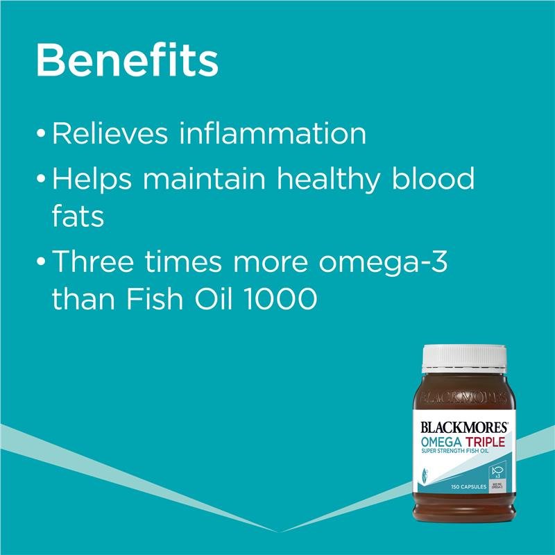 [Expiry: 12/2026] Blackmores Omega Triple Super Strength Fish Oil 150 Capsules