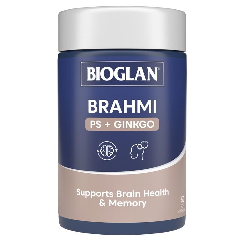 [Expiry: 10/2026] Bioglan Brahmi + PS + Ginkgo 50 Capsules