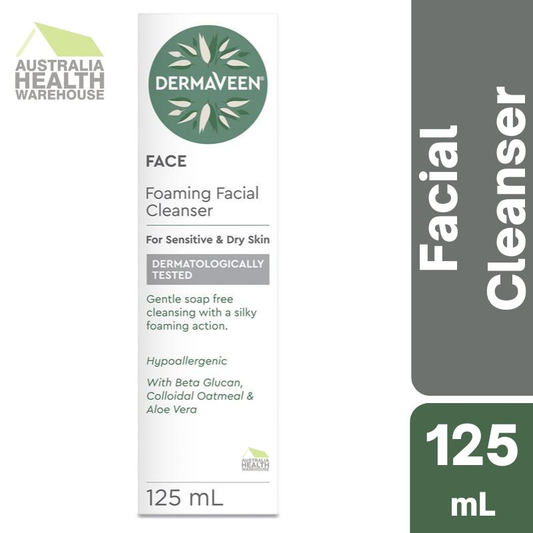 [Expiry: 05/2026] DermaVeen Foaming Facial Cleanser for Dry & Sensitive Skin 125mL