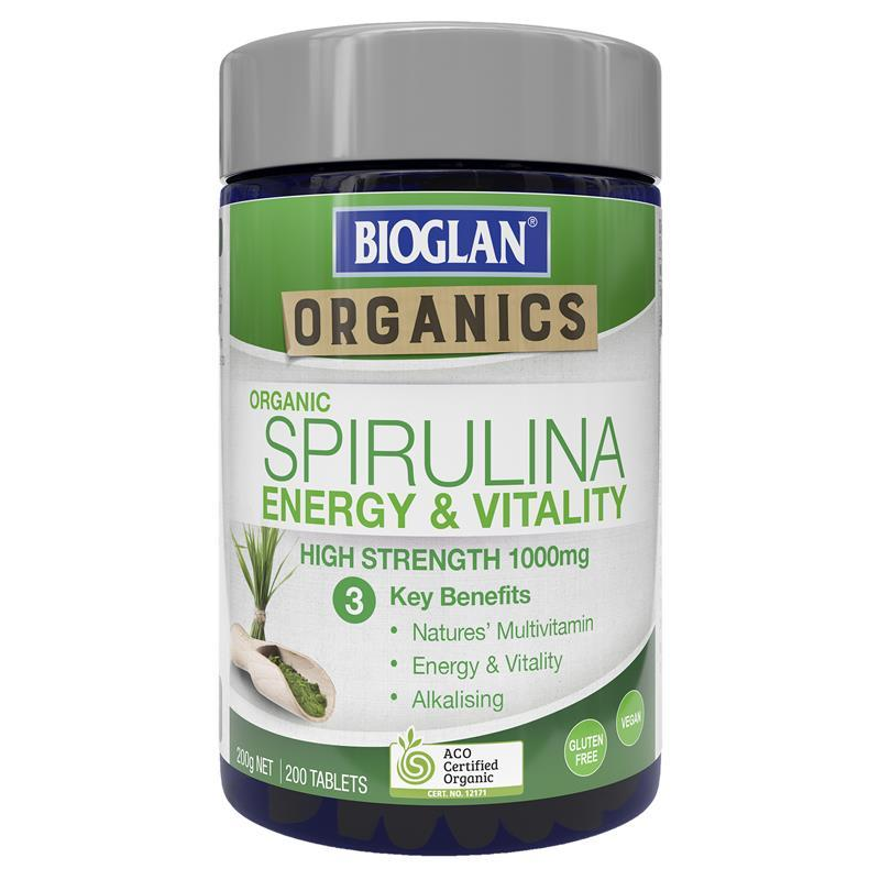 [Expiry: 06/2025] Bioglan Organic Spirulina High Strength 1000mg 200 Tablets