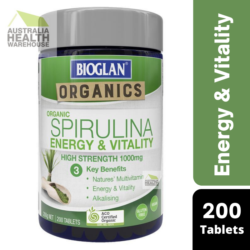 [Expiry: 06/2025] Bioglan Organic Spirulina High Strength 1000mg 200 Tablets