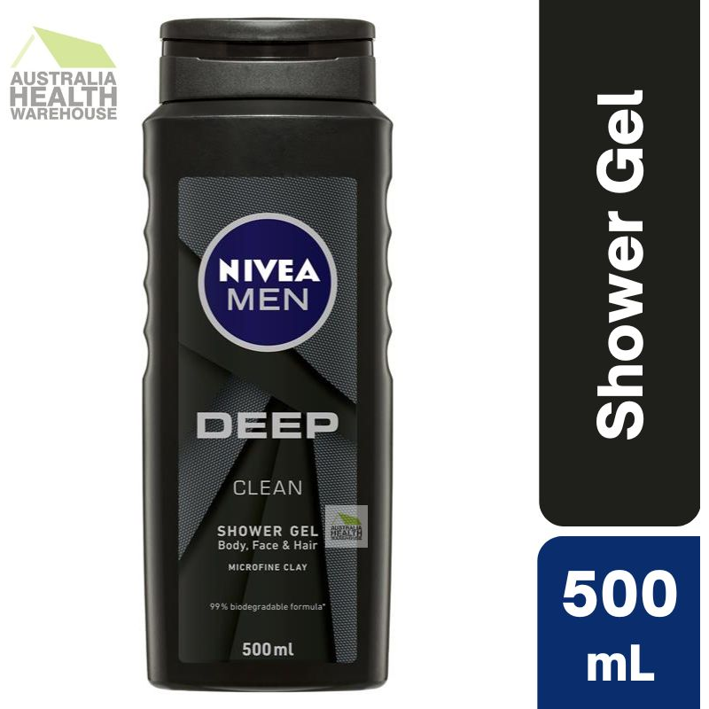 [CLEARANCE Expiry: 04/2025] Nivea Men Deep Clean Shower Gel 500mL