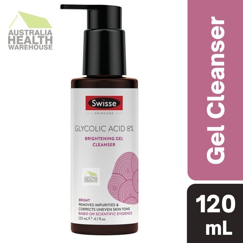 Swisse Skincare Glycolic Acid 8% Brightening Gel Cleanser 120mL