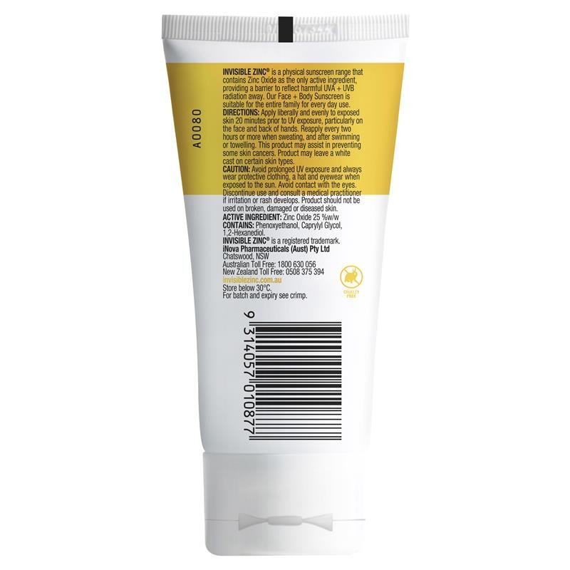 [Expiry: 04/2027] Invisible Zinc SPF 50+ Face and Body 75g