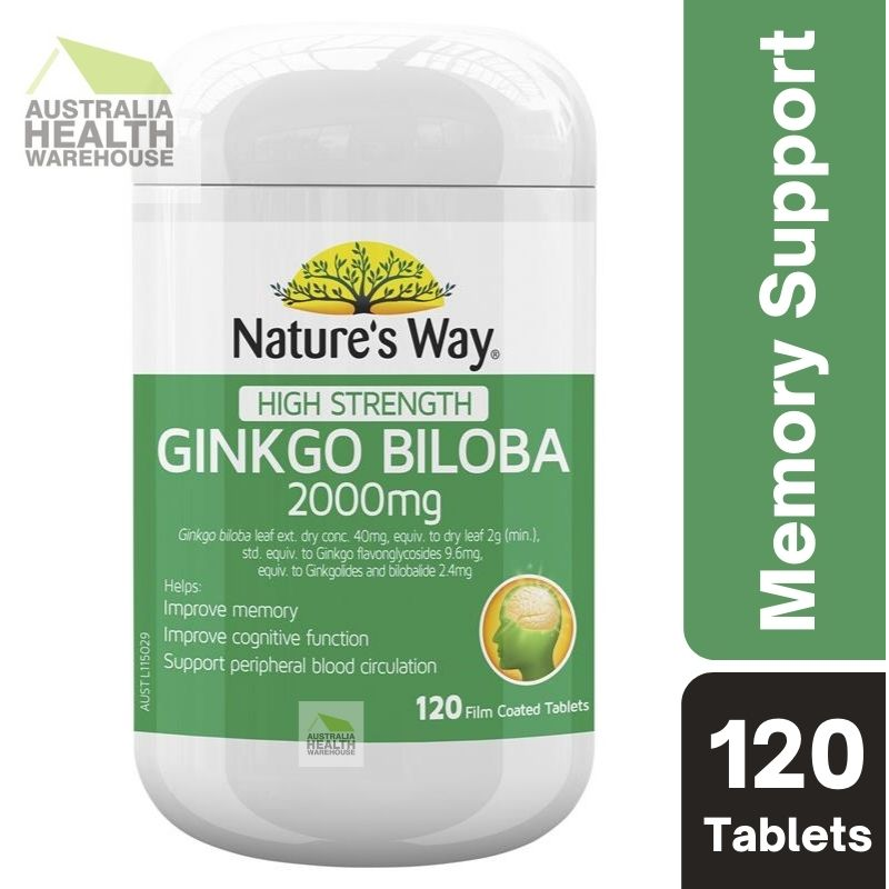 [Expiry: 04/2026] Nature's Way High Strength Ginkgo Biloba 2000mg 120 Tablets