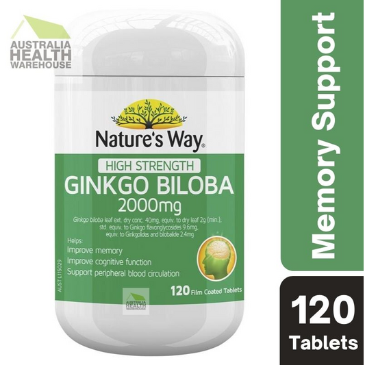 [Expiry: 04/2026] Nature's Way High Strength Ginkgo Biloba 2000mg 120 Tablets