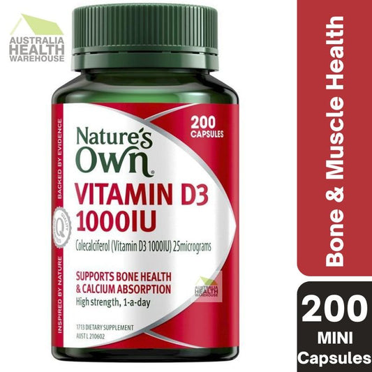 [Expiry: 02/2025] Nature's Own Vitamin D3 1000IU 200 Mini Capsules