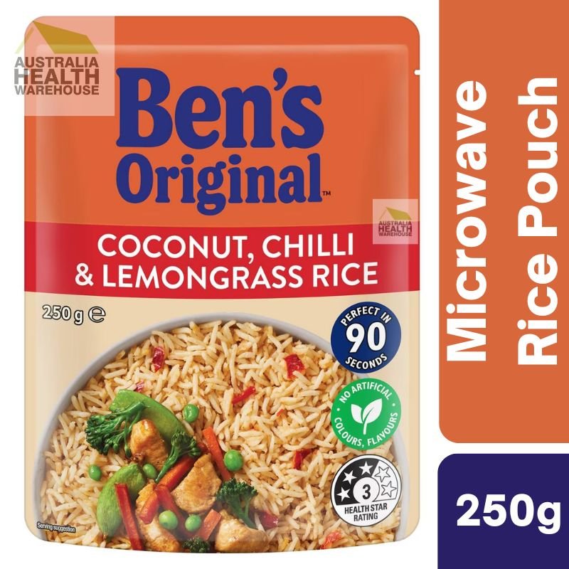 [CLEARANCE Expiry: 18/11/2024] Ben's Original Coconut, Chilli & Lemongrass Rice Microwave Rice Pouch 250g