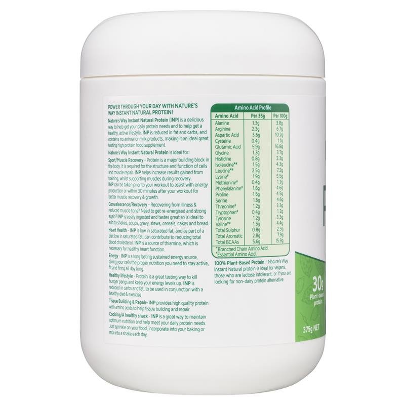 [Expiry: 06/2025] Nature's Way Instant Natural Protein Plant-Based Powder Unflavoured 375g