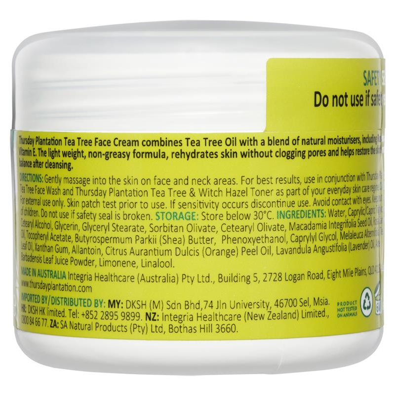 [Expiry: 11/2025] Thursday Plantation Tea Tree Face Cream 65g