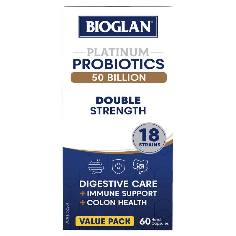 [CLEARANCE Expiry: 04/2025] Bioglan Platinum Probiotics 50 Billion Double Strength 60 Capsules