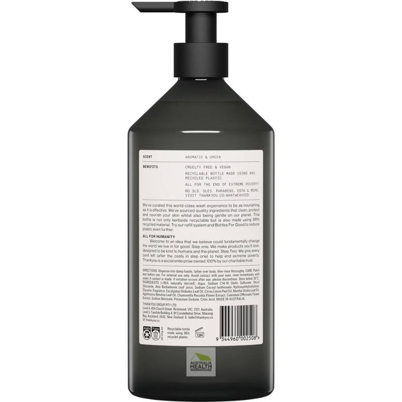 Thankyou Botanical Mint & Spring Flowers Body Wash 1 Litre