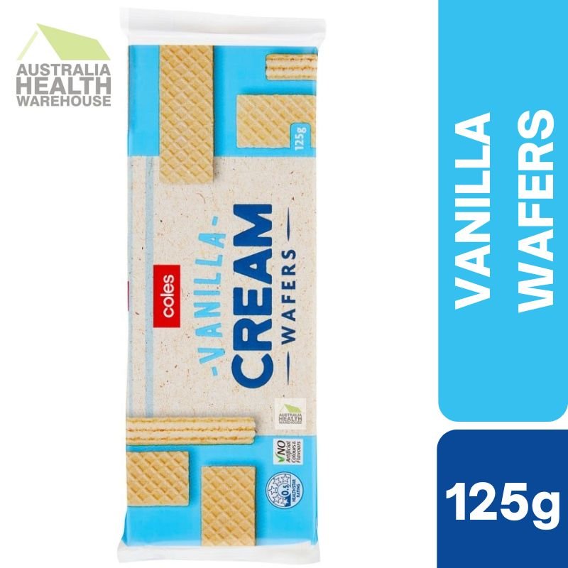 [CLEARANCE Expiry: 03/07/2024] Coles Vanilla Cream Wafers 125g
