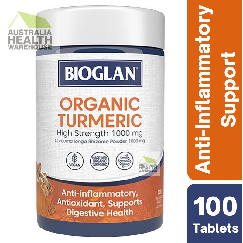 [CLEARANCE Expiry: 02/2025] Bioglan Organic Turmeric High Strength 1000mg 100 Tablets