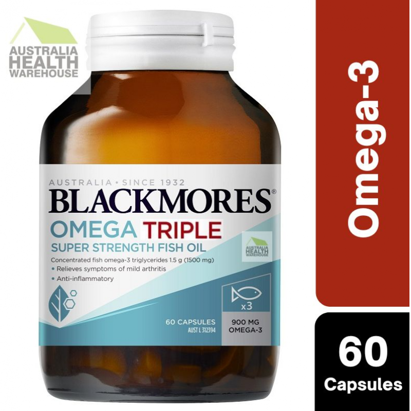 [Expiry: 04/2027] Blackmores Omega Triple Concentration Fish Oil 60 Capsules