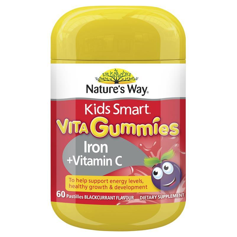 [Expiry: 06/2026] Nature's Way Kids Smart Vita Gummies Iron + Vitamin C 60 Gummies