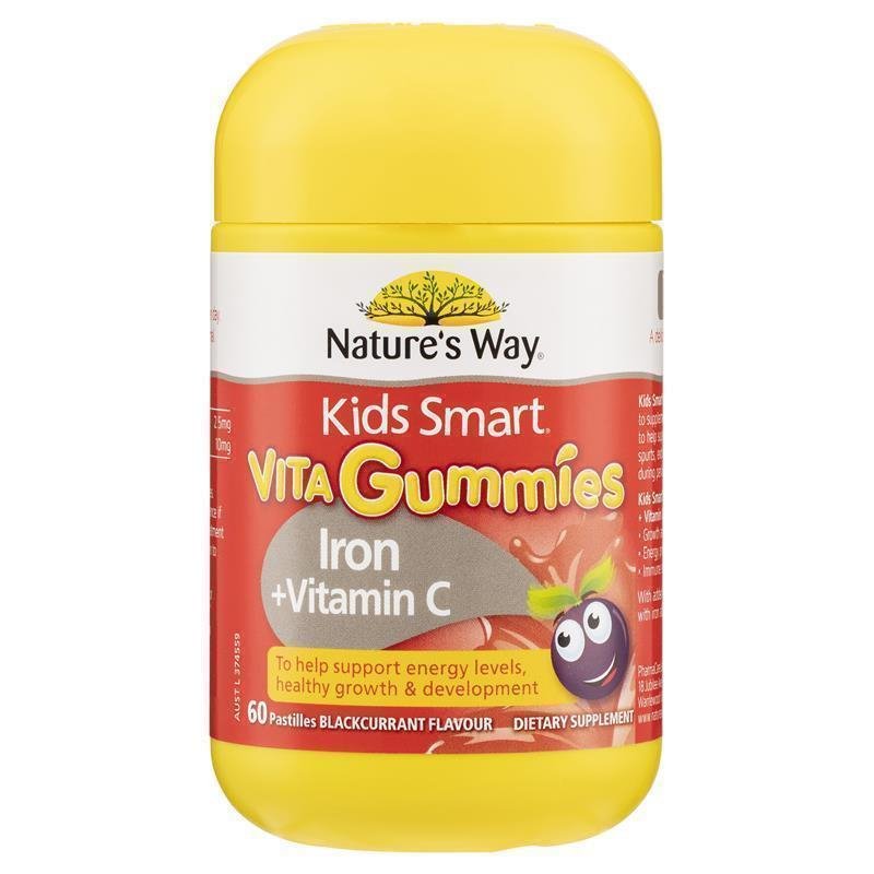 [Expiry: 06/2026] Nature's Way Kids Smart Vita Gummies Iron + Vitamin C 60 Gummies