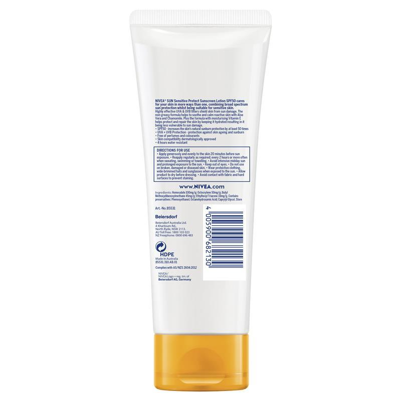 [Expiry: 10/2026] ] Nivea Sun Sensitive Protect Sunscreen Lotion SPF 50 100mL