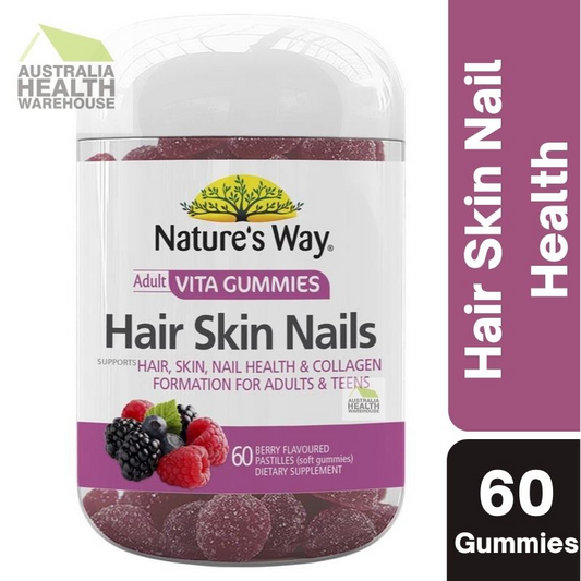 [CLEARANCE Expiry: 04/2025] Nature's Way Adult Vita Gummies Hair Skin Nails 60 Gummies