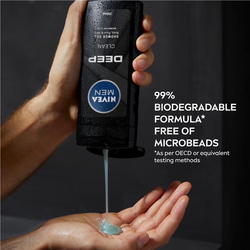 [CLEARANCE Expiry: 04/2025] Nivea Men Deep Clean Shower Gel 500mL