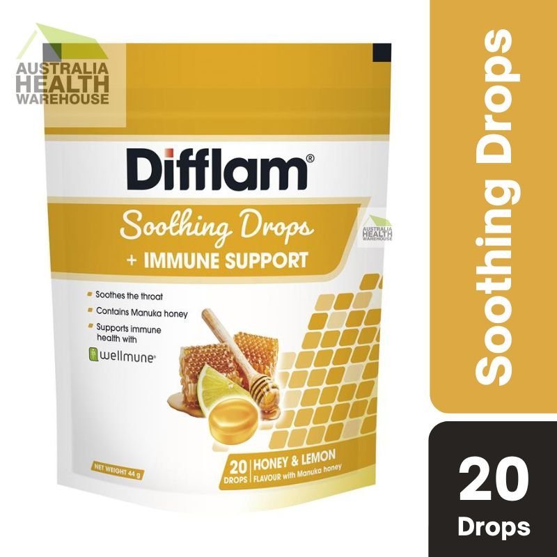 [Expiry: 02/2026] Difflam Soothing Drops + Immune Support Honey & Lemon 20 Drops