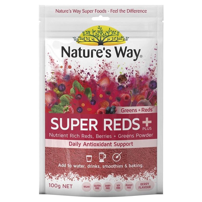 [Expiry: 10/2025] Nature's Way Superfoods Greens Plus Super Reds 100g