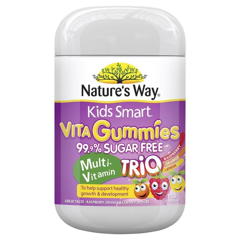 [Expiry: 09/2025] Nature's Way Kids Smart Vita Gummies Sugar Free Multi-Vitamin Trio 150 Pastilles