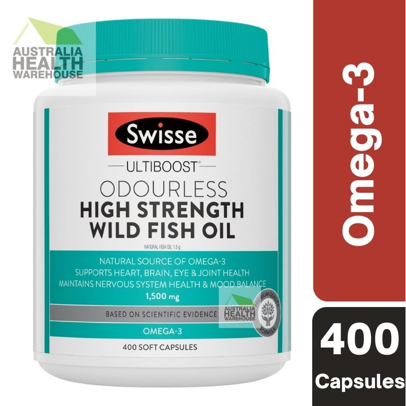 [Expiry: 01/2027] Swisse Ultiboost Odourless High Strength Wild Fish Oil 1500mg 400 Capsules