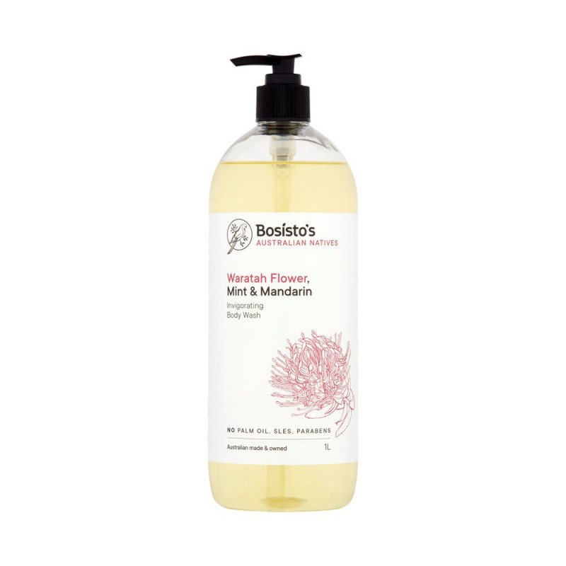 Bosisto's Waratah Flower Mint & Mandarin Body Wash 1 Litre Pump