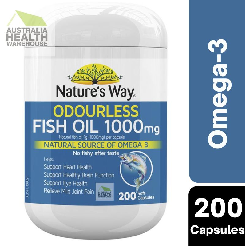 [Expiry: 12/2025] Nature's Way Fish Oil Odourless 1000mg 200 Capsules