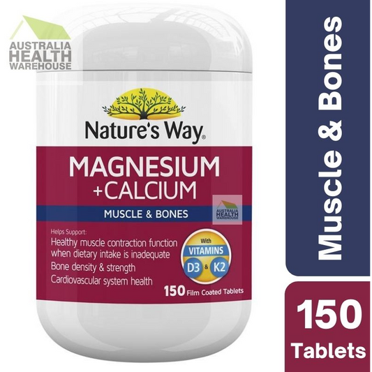 [Expiry: 04/2026] Nature's Way Magnesium Plus Calcium 150 Tablets