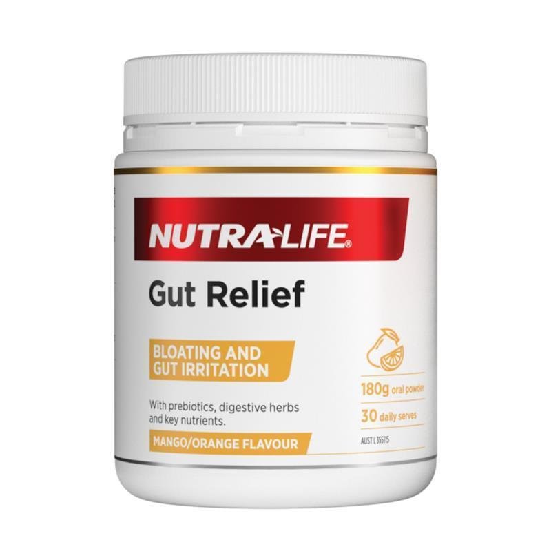 [Expiry: 01/2027] Nutra-Life Gut Relief Mango/Orange Flavour 180g