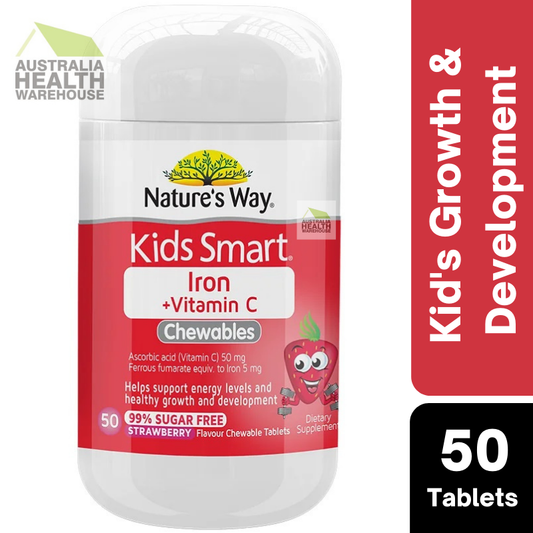 [Expiry: 03/2026] Nature's Way Kids Smart Iron + Vitamin C 50 Chewable Tablets