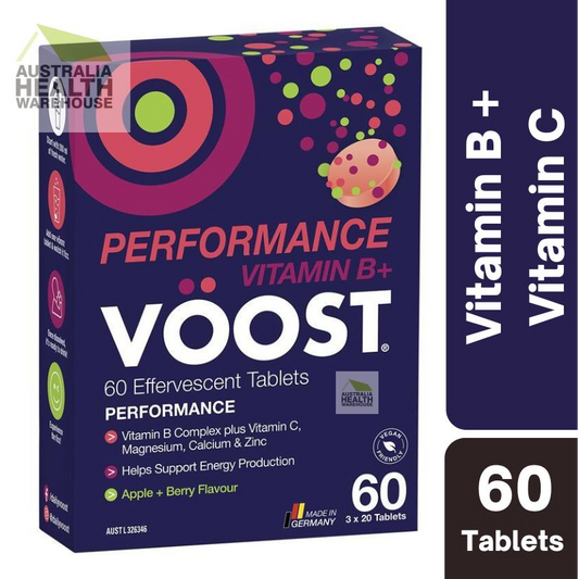 [CLEARANCE Expiry: 09/2025] Voost Vitamin B+ Performance (Apple + Berry Flavour) Effervescent 60 Tablets