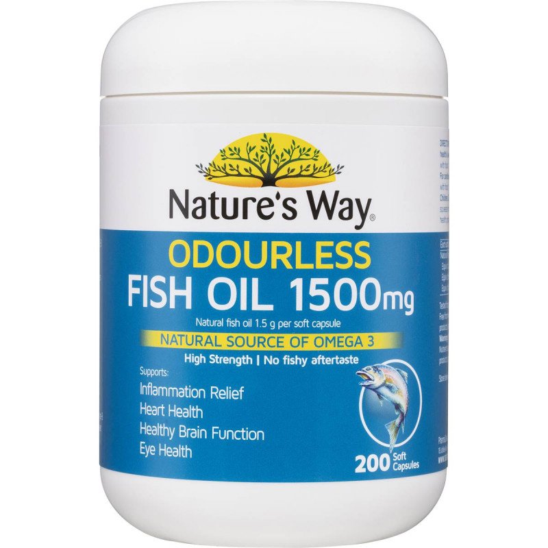 [Expiry: 05/2026] Nature's Way Fish Oil Odourless 1500mg 200 Capsules