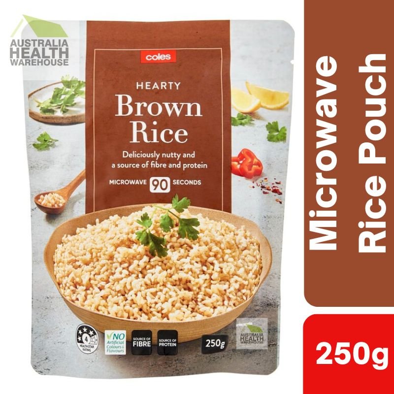 Coles Hearty Brown Microwave Rice 250g [15 May 2024]